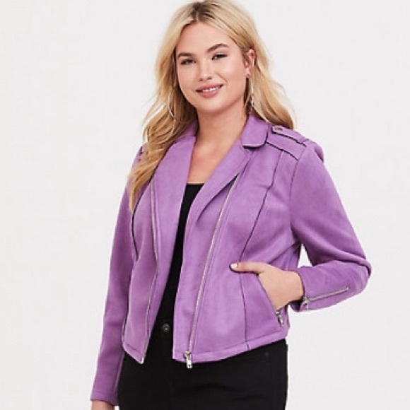 torrid Jackets & Coats | Torrid Lavender Suede Moto Jacket Nwt 2x | Poshmark